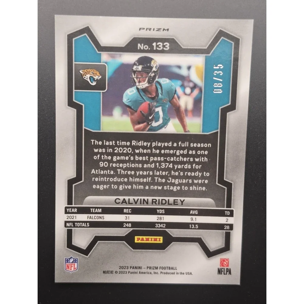 2023‎ Panini Prizm Calvin Ridley #133 Purple No Huddle Prizm /35 Jaguars